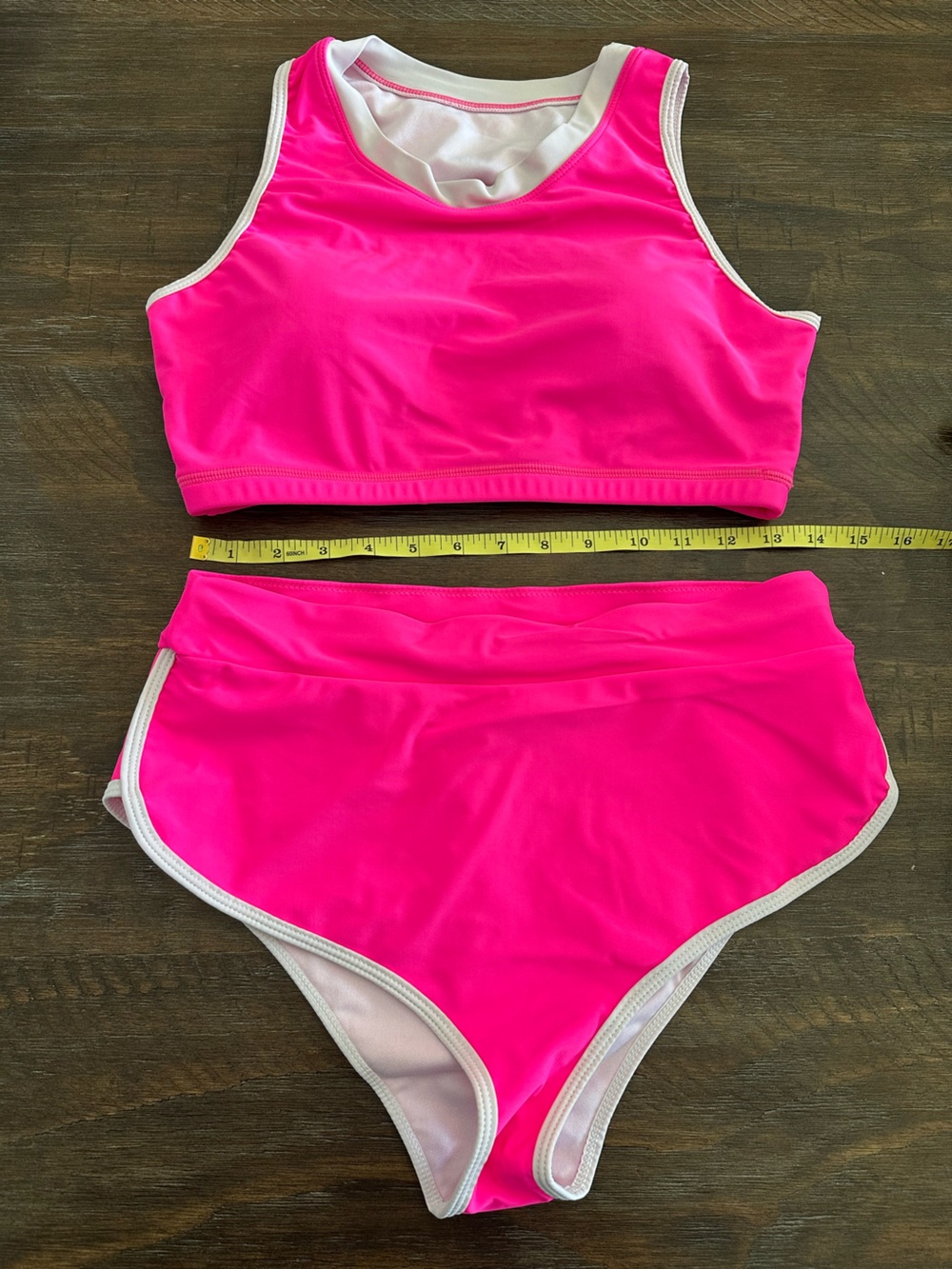 Neon Hot Pink Two-Piece Swim Set